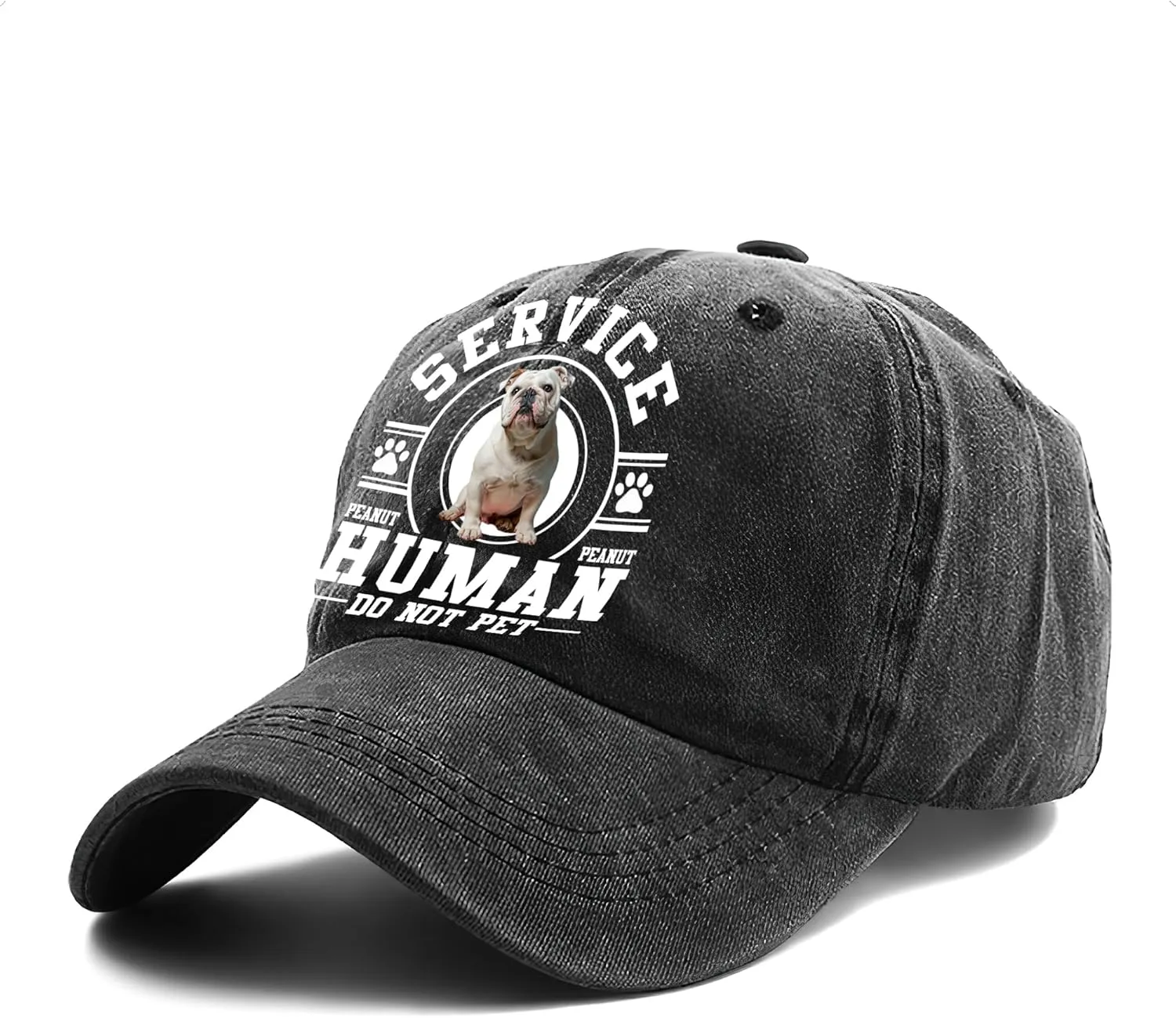 Personalized Vintage Washed Denim Dad Hat, Custom Baseball Cap for Dog Lovers, Fathers Day, for Dad, Papa
