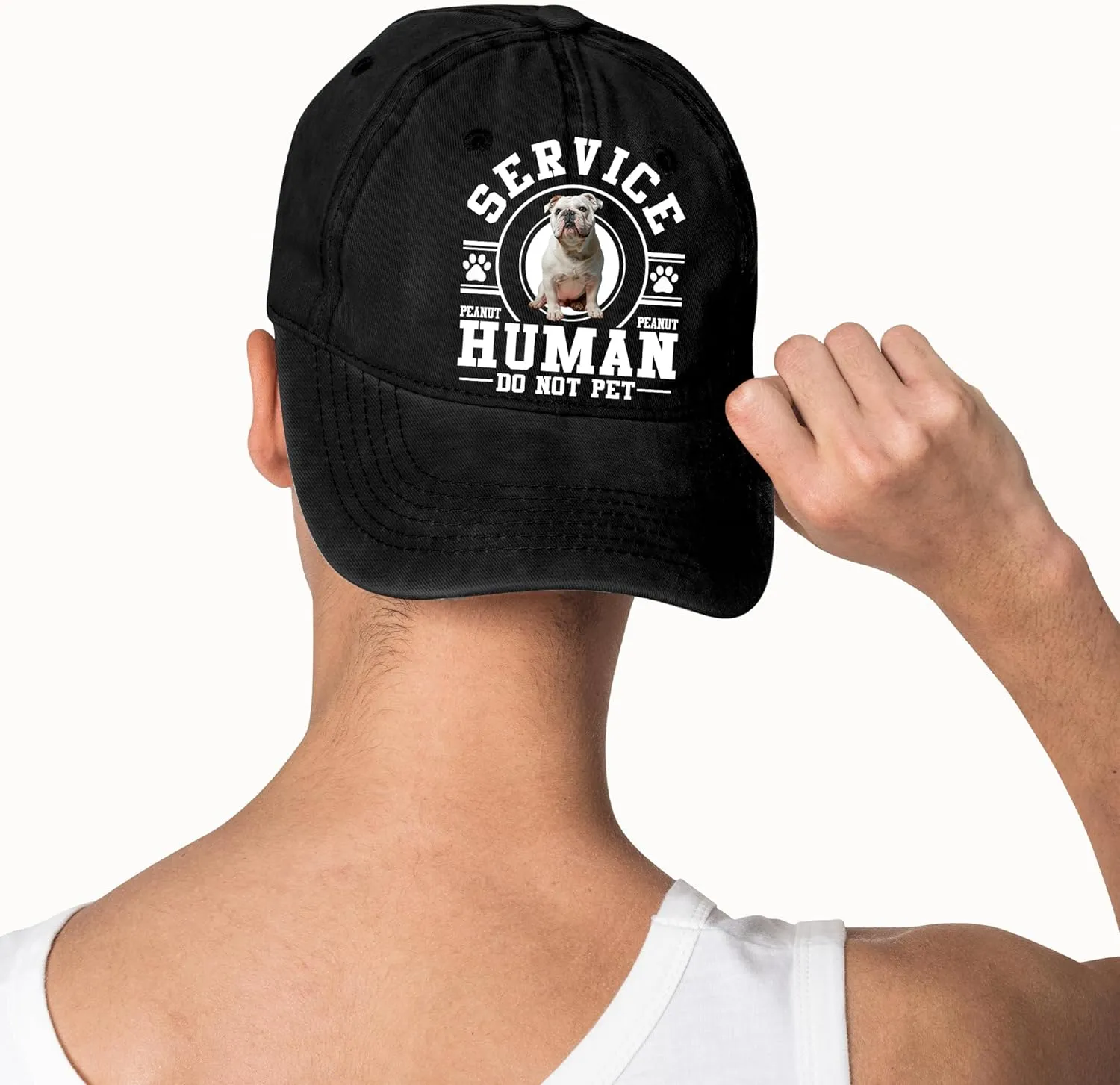 Personalized Vintage Washed Denim Dad Hat, Custom Baseball Cap for Dog Lovers, Fathers Day, for Dad, Papa