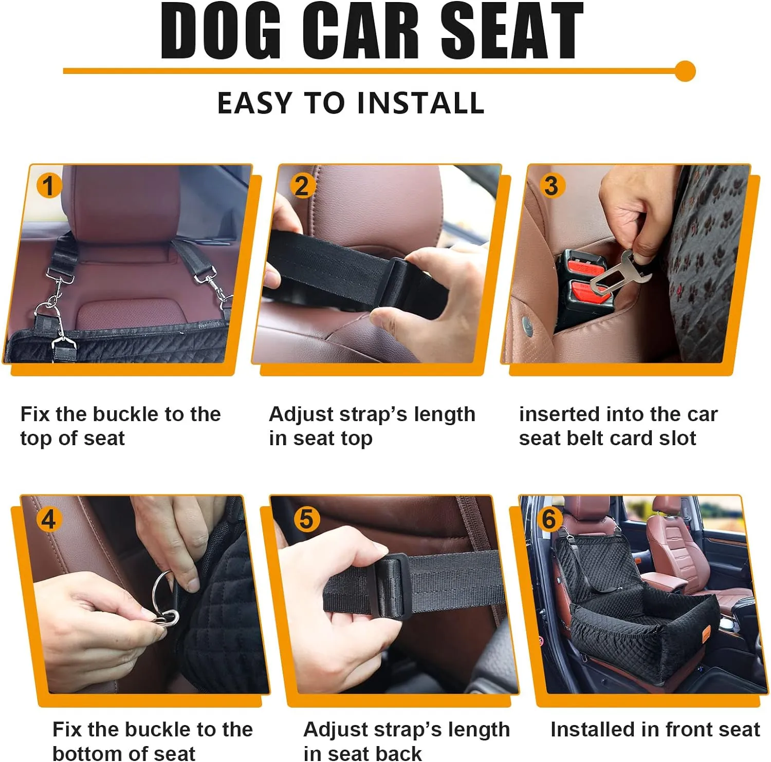 Pet Booster Seat for Medium Small Dogs - Multi-Function Dog Bed & Travel Bed, Comfortable & Safe, Removable & Washable, Fits Cars/Trucks/SUV