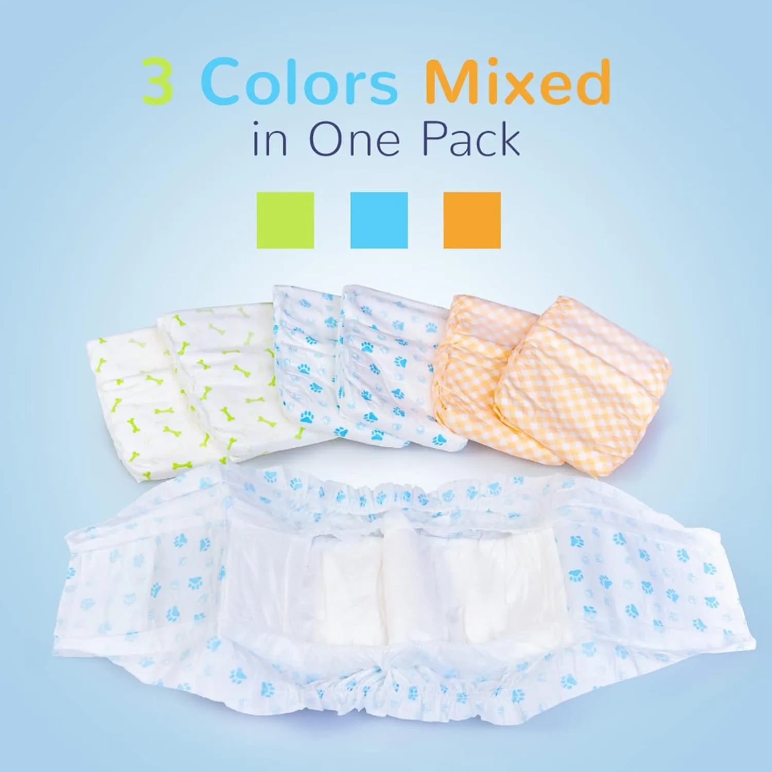 Pet Soft Disposable Male Dog Wraps - Dog Diapers for Male Dogs, Puppy Diapers 24pcs Medium