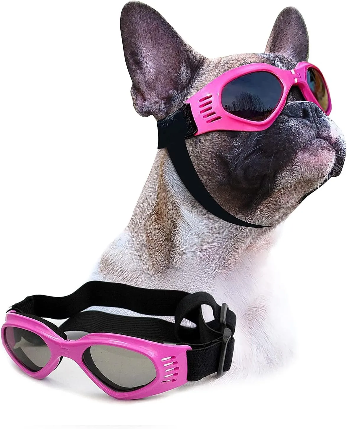 Petleso Dog Goggles Medium Breed, Pet Sunglasses for Medium Dogs Eye Protection Windproof, Pink