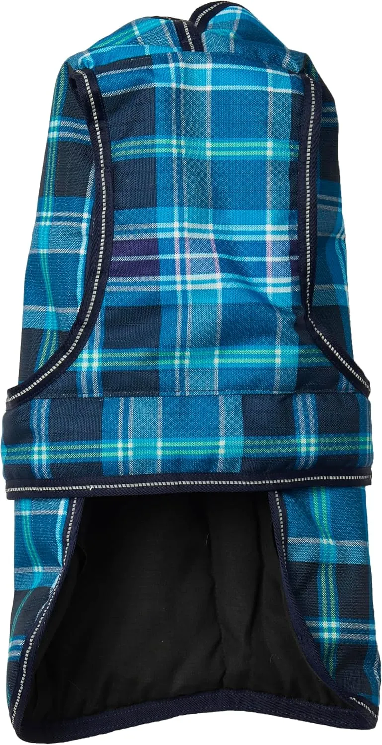 PetRageous 438TXL Kodiak Waterproof Winter Coat With Full Chest Coverage, Leash Opening, 23-Inch Long Heavyweight Jacket for X-Large Dogs, Teal Plaid