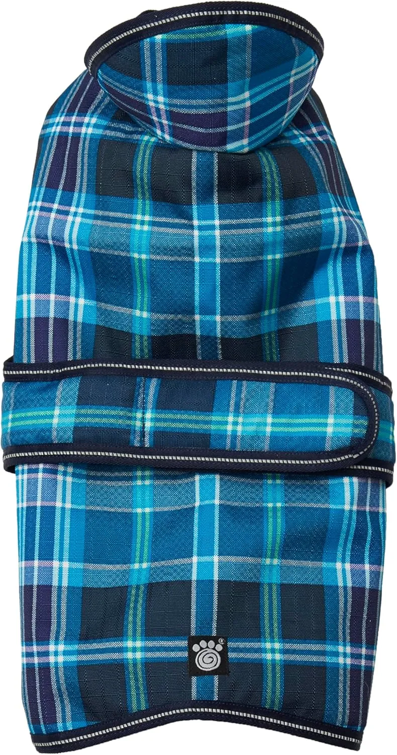 PetRageous 438TXL Kodiak Waterproof Winter Coat With Full Chest Coverage, Leash Opening, 23-Inch Long Heavyweight Jacket for X-Large Dogs, Teal Plaid