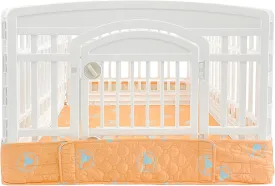 PJYuCien Dog Playpen Bottom Pad Fits for 36 Inch 4 Panels Exercise Pet Pen, Using as a Fence Stabilization and Puppy Pen Mat, Hoop and Loop Design,Orange (Playpen Not Included)