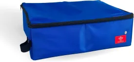 Portable 2-in-1 Double Pet Kennel/Shelter, Fabric, Black/Royal Blue 20"x20"x39" - Car Seat-Belt Fixture Included (Litter Box)