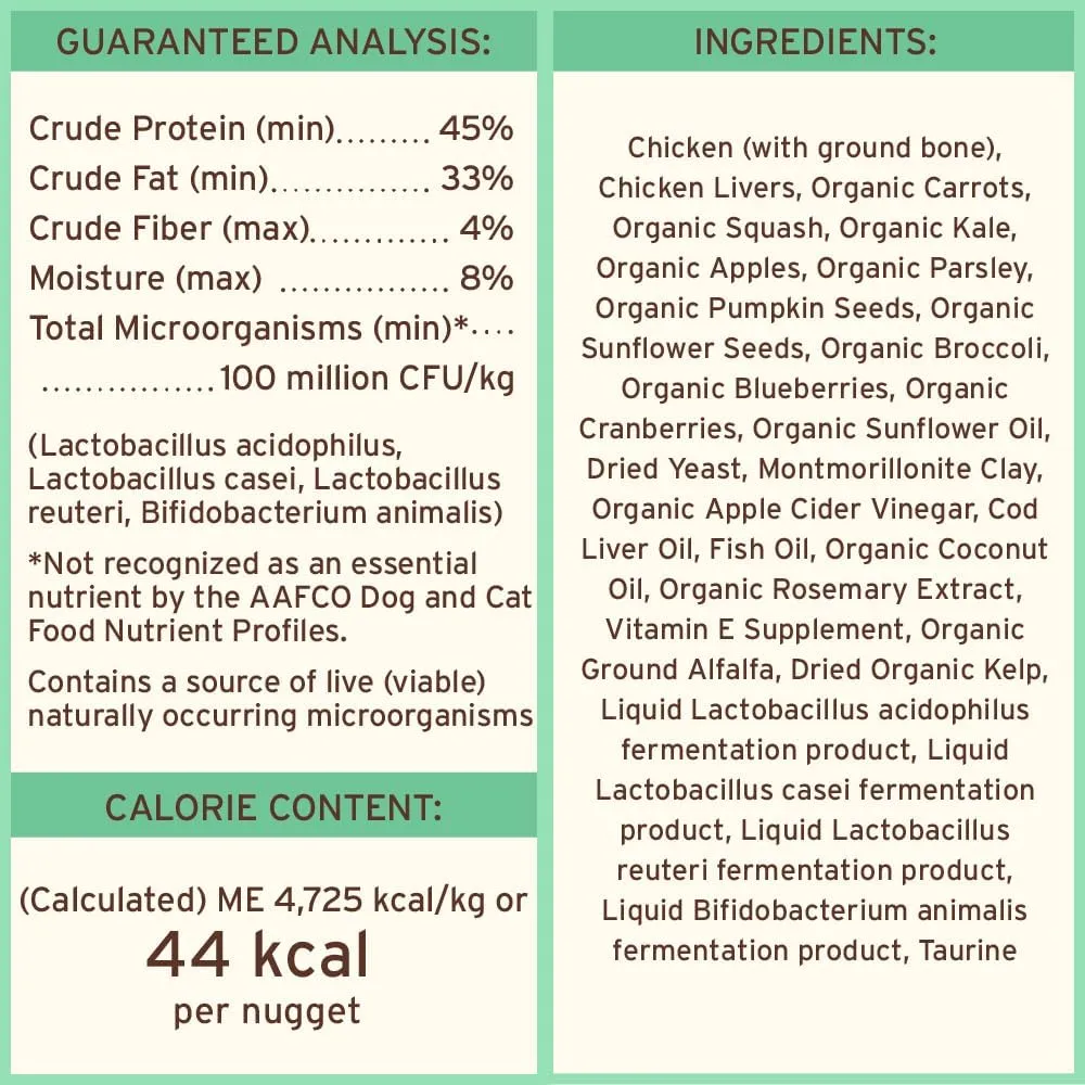 Primal Freeze Dried Dog Food Nuggets, Chicken; Complete Balanced Meal, Topper or Treat; Premium, Healthy, Grain Free, High Protein Raw Dog Food, 14 oz