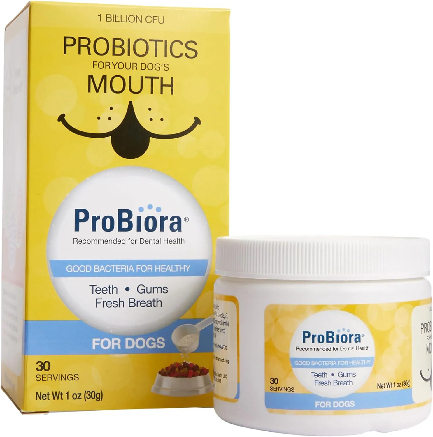 Probiora for Dogs | Dog Probiotic Supplement for Oral Care | Pet Probiotics to Reduce Bad Breath | Dog Nutritional Supplement for Dental Health | 30 Servings (Jar)