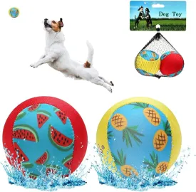 PUPTECK Floating Dog Pools Water Toys, Bouncing Balls 2 Pack for Summer Swimming Pool Games, Interactive Puppy Training Toy with Cute Pineapple and Watermelon Pattern