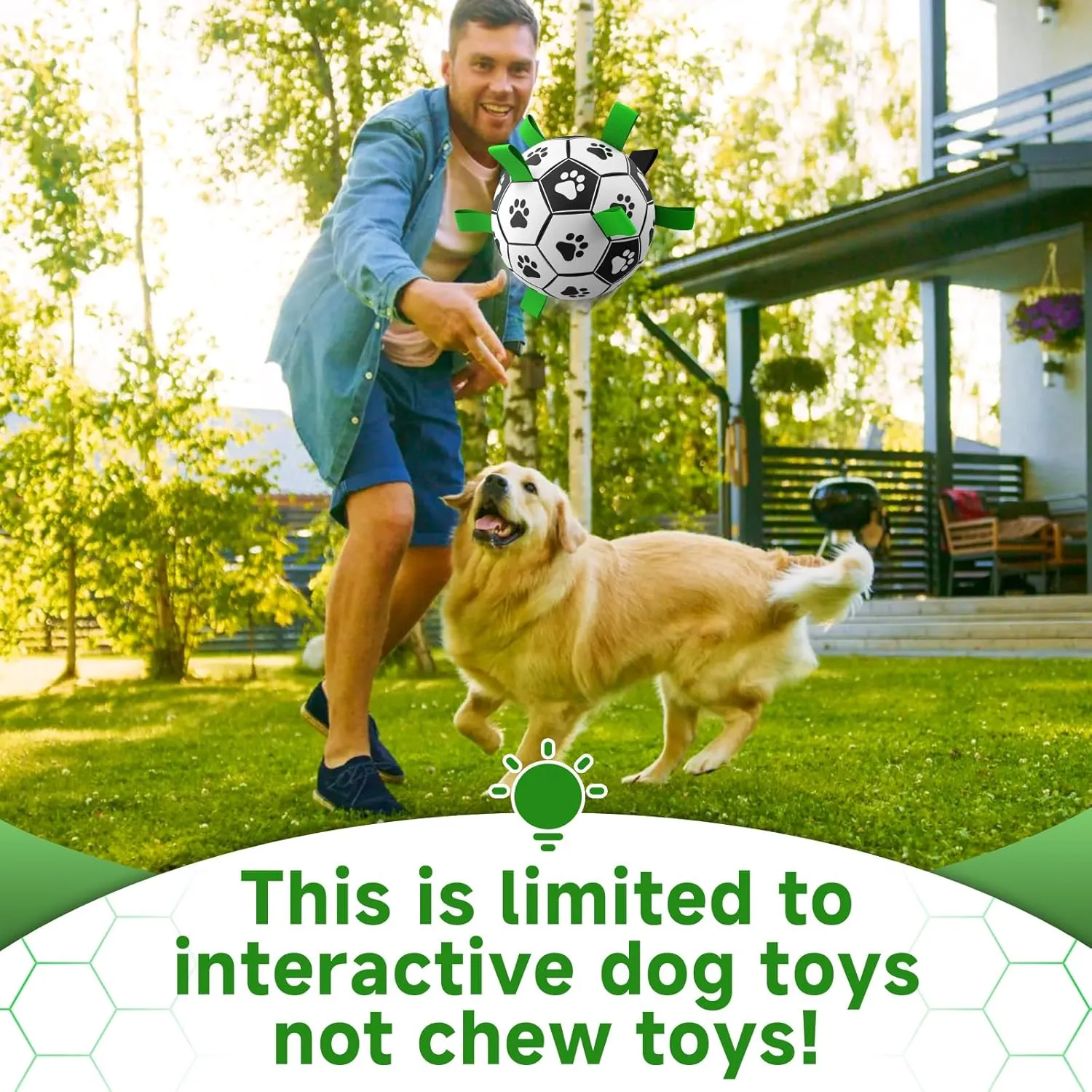 QDAN Dog Toys Soccer Ball with Straps, Interactive Dog Toys for Tug of War, Puppy Birthday Gifts, Water Toy, Durable Dogs Balls World Cup for Small Medium (6 Inch)