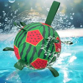 QDAN Dog Water Toys, Waterproof Dog Pool Toys, Watermelon Ball Swimming Beach Balls for Summer Outdoor Games (8 inch)