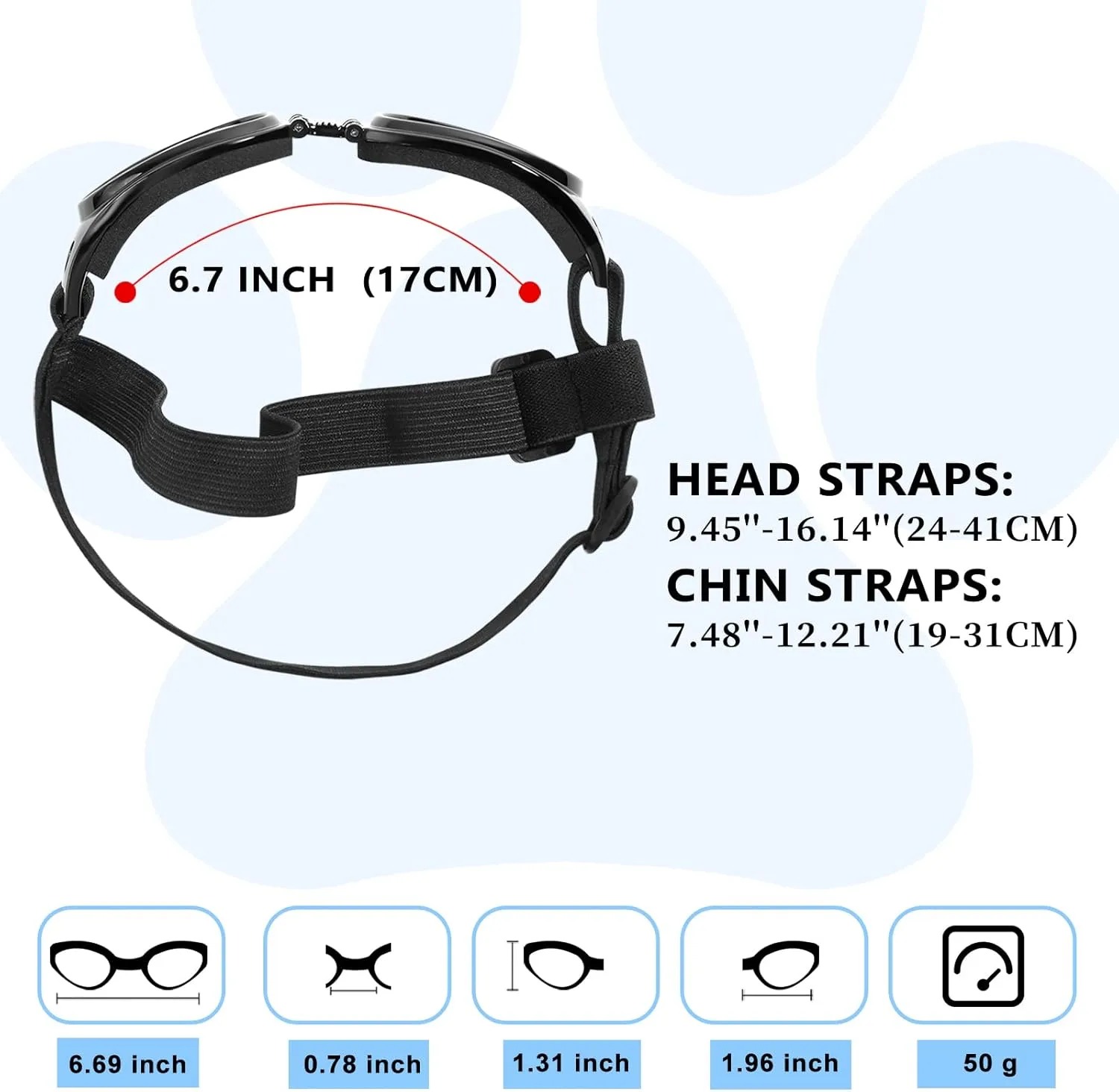 QUMY Dog Sunglasses Dog Goggles for Medium Large Breed Dogs, Wind Dust Fog Protection Eye Wear Pet Glasses with Adjustable Strap for Motorcycle Car Driving Bike Riding Hiking Swimming Over 15lbs Black
