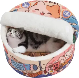  Ramen Noodle Dog & Cat Bed,Keep Warm and Super Soft Creative Pet Nest for Indoor Cats,Removable Washable Cushion for Small Medium Large Dogs and Cats