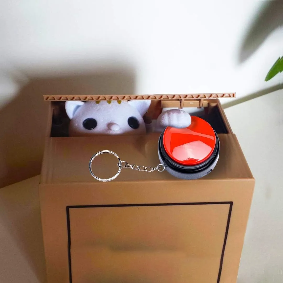 Recordable Talking Button with Keychain, 30s Voice Recording Time Sound Button Recording Your Own Words