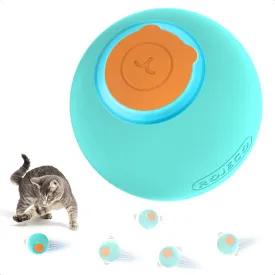 ROJECO Interactive Cat Ball Toy with 3 Modes, Upgraded Automatic Rolling Moving Ball Toys for Indoor Kitten, Smart Cat Toy Anti-Depression Pet Fun Lights Toy Gifts for Cats