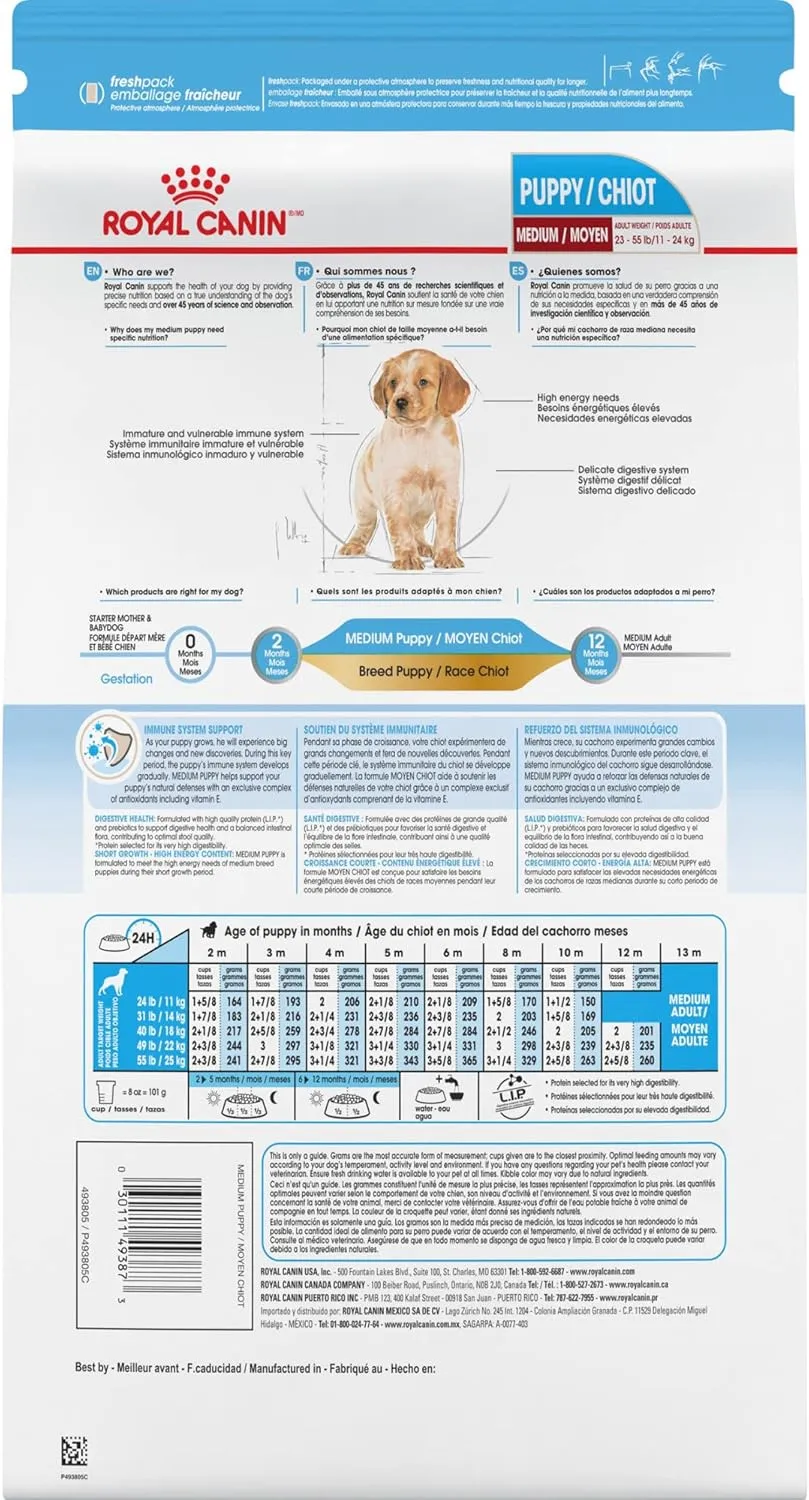 Royal Canin Size Health Nutrition Medium Puppy Dry Dog Food, 30 lb bag