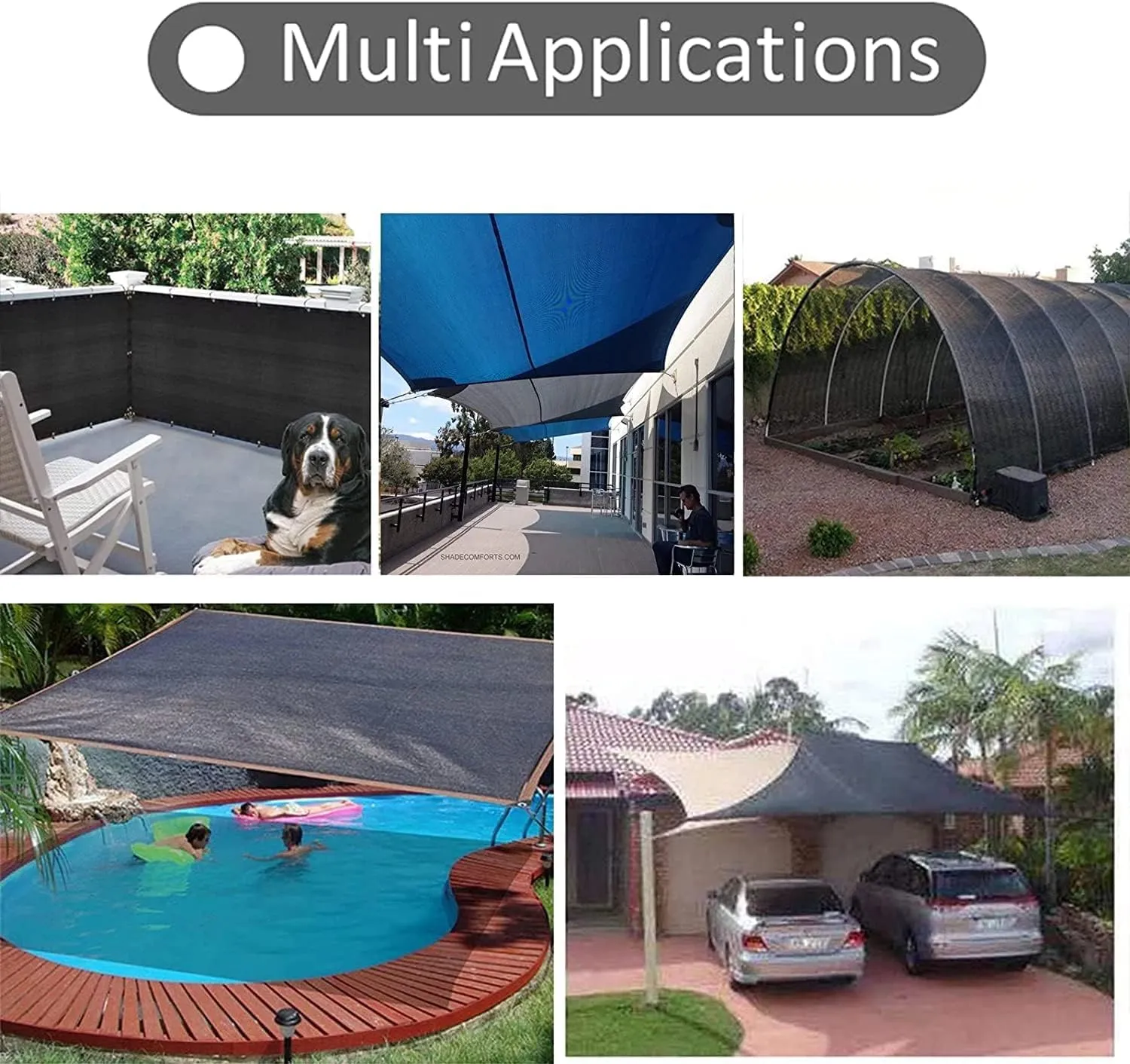 Shade Cloth - Garden Shade Mesh Netting with Grommets Outdoor Sun Shade Cover for Pergola Patio Plants Greenhouse Chicken Coop Black 90% Shading Rate