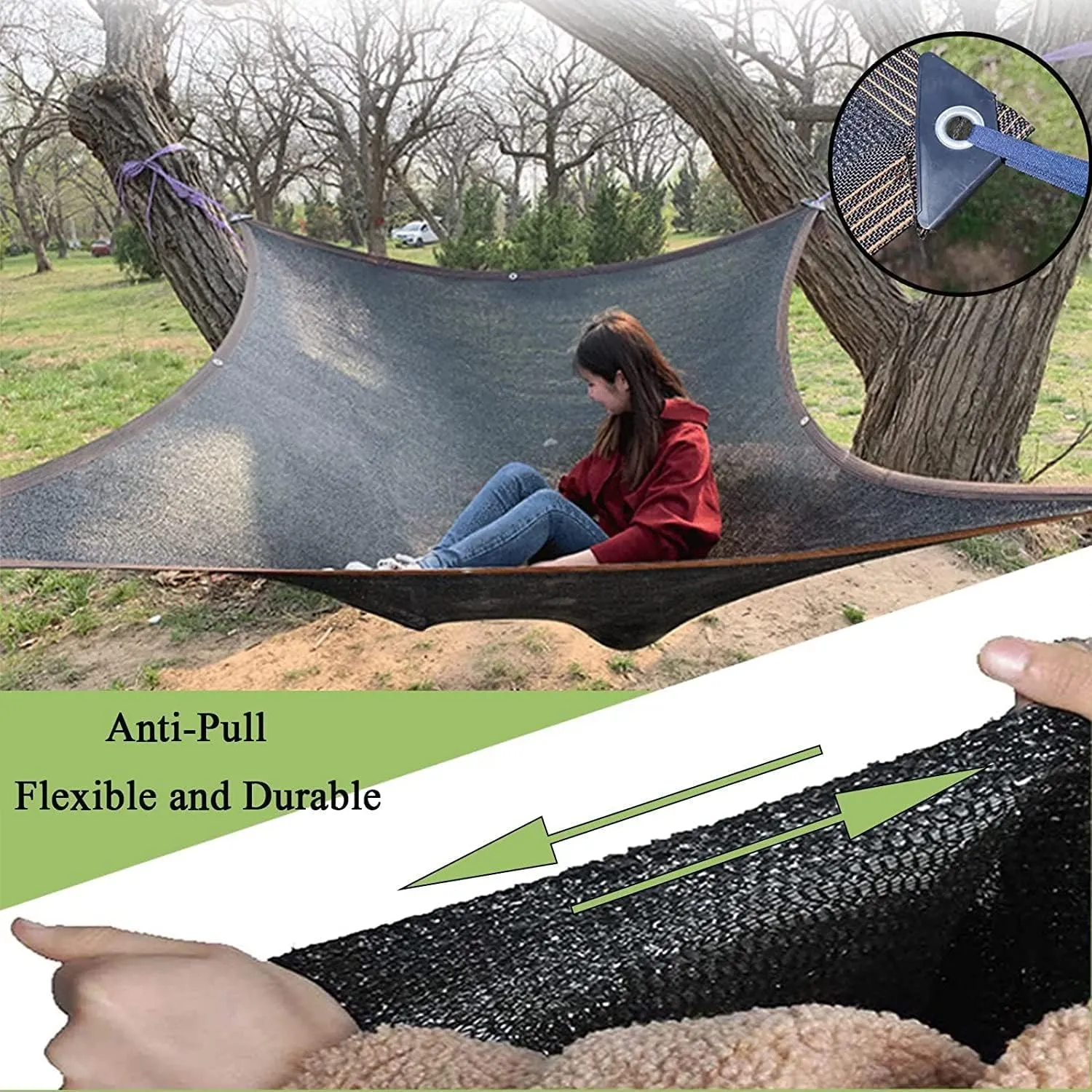 Shade Cloth - Garden Shade Mesh Netting with Grommets Outdoor Sun Shade Cover for Pergola Patio Plants Greenhouse Chicken Coop Black 90% Shading Rate
