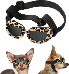 Small Breed Dog Goggles with UV Protection, Adjustable Strap, Windproof & Anti-Fog