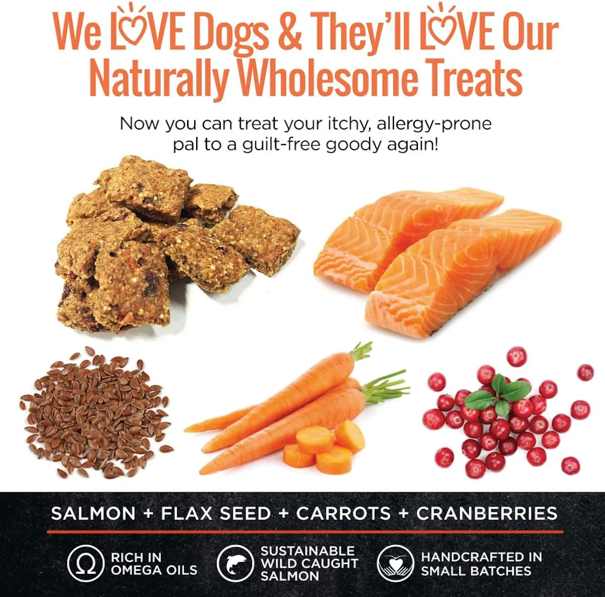 Smart Cookie All Natural Dog Treats - Healthy Skin & Coat Salmon Dog Treats - Ideal for Sensitive Stomachs or Itchy, Allergic, Dry Skin - Dehydrated, Crunchy, Human-Grade, Made in USA - 8oz, Pack of 1