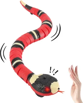 Smart Sensing Snake Toy,Interactive Toys Snake for Kids, Cats&Dog Kitten Toys USB Rechargeable Electric Simulation Slithering Serpent Realistic Snake Prank Prop for Halloween