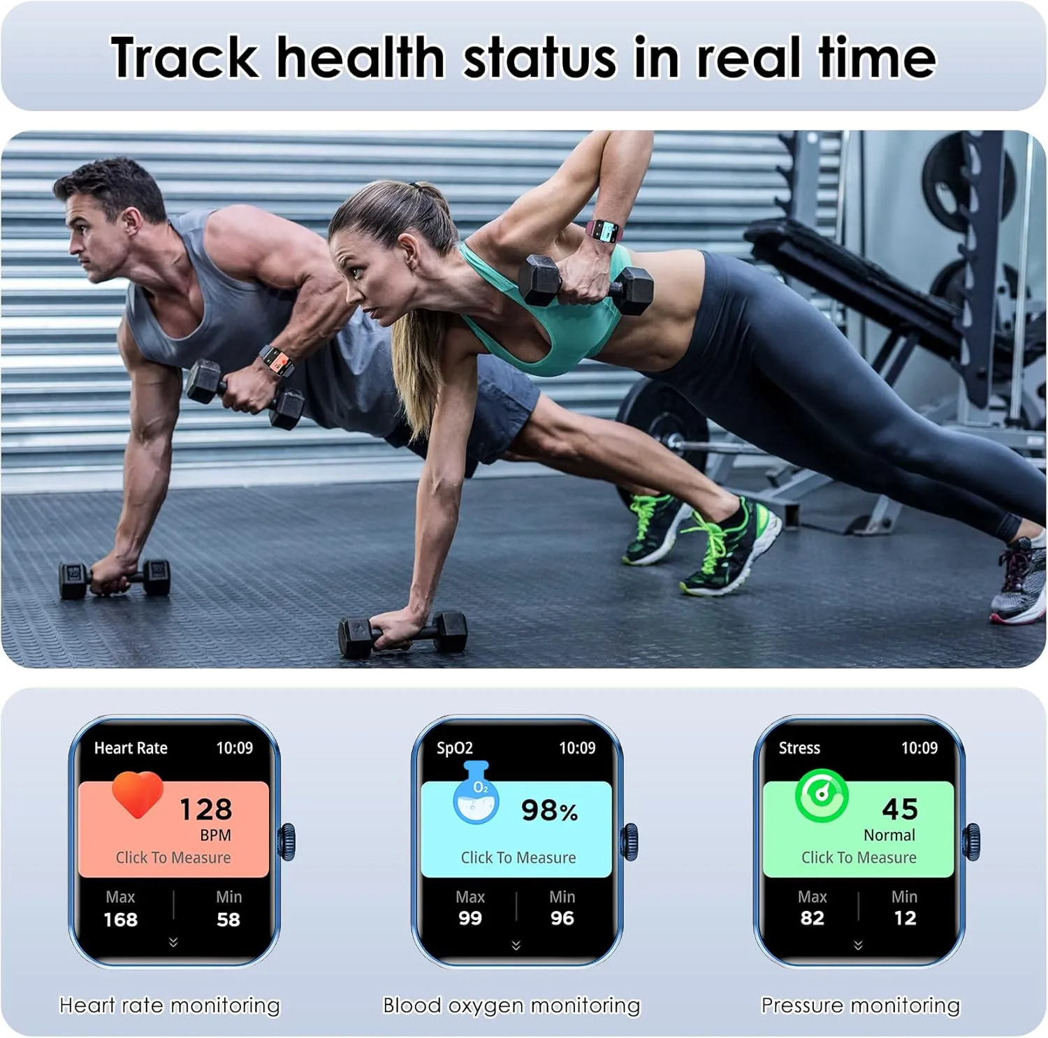 Smart Watch(Answer/Make Call), 1.85" Smartwatch for Men Women, 100  Sport Modes, Pedometer, IP68 Waterproof Fitness Tracker, Heart Rate/Sleep Monitor, Smart Watches for Android & iOS (2 Straps)