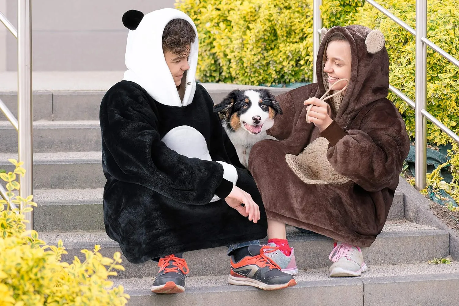 Solaris Panda Wearable Blanket Hoodie with Large Pocket, Warm Super Soft Cozy Sherpa Sweatshirt Hoodie for Adults & Teens, Best Gift for Your Lover