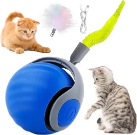 Speedy Tail 2.0 Cat Toy Interactive Ball 2025 New Generation for Indoor Automatic Self Moving Electric Smart Rolling Cat Interactive Toys (Blue)