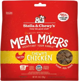 Stella & Chewy's Freeze Dried Raw Chewys Chicken Meal Mixers  Dog Food Topper for Small & Large Breeds  Grain Free, Protein Rich Recipe  8 oz Bag
