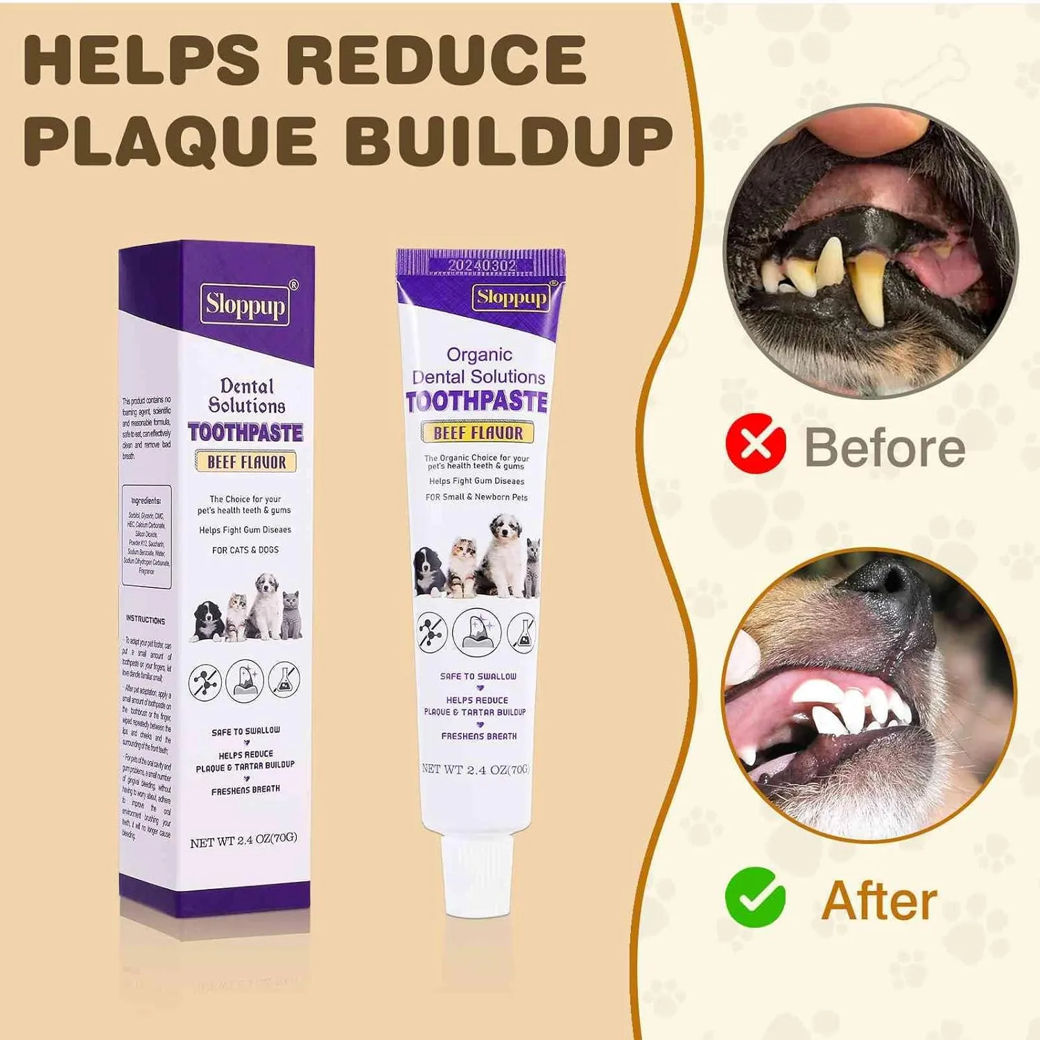 Toothpaste | Teeth Cleaning and Fresh Breath Dental Care for Ojos Azules (Extinct) Cat Kittens and Adult Cats | Soothes Inflamed Gums | Safe for Puppies | Vet Formulated 1 Pack (2.4 OZ)