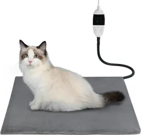 TYLIN Pet Heating Pad for Cats and Dogs - Intelligent Thermostat Temperature Controller, Washable Flannel Cover, Indoor Heated Bed, Self Warming (18" L x 16" W)