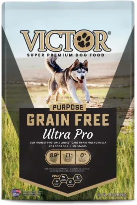 VICTOR Super Premium Dog Food  Grain Free Ultra Pro Kibble  High Protein, Low Carb for Active Dogs  42% Protein Kibble for Sporting Dogs of All Breeds & Sizes, 5 lb