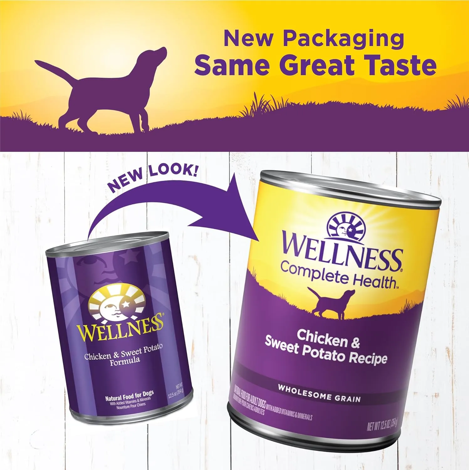 Wellness Complete Health Natural Wet Canned Dog Food, Chicken & Sweet Potato, 12.5-Ounce Can (Pack of 12)