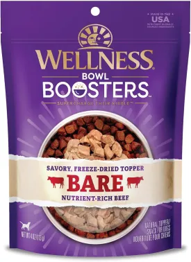 Wellness CORE Bare Bowl Boosters for Dogs, Grain-Free Freeze-Dried Food Mixer Or Topper, Made with Natural Ingredients (Beef, 4-Ounce Bag)