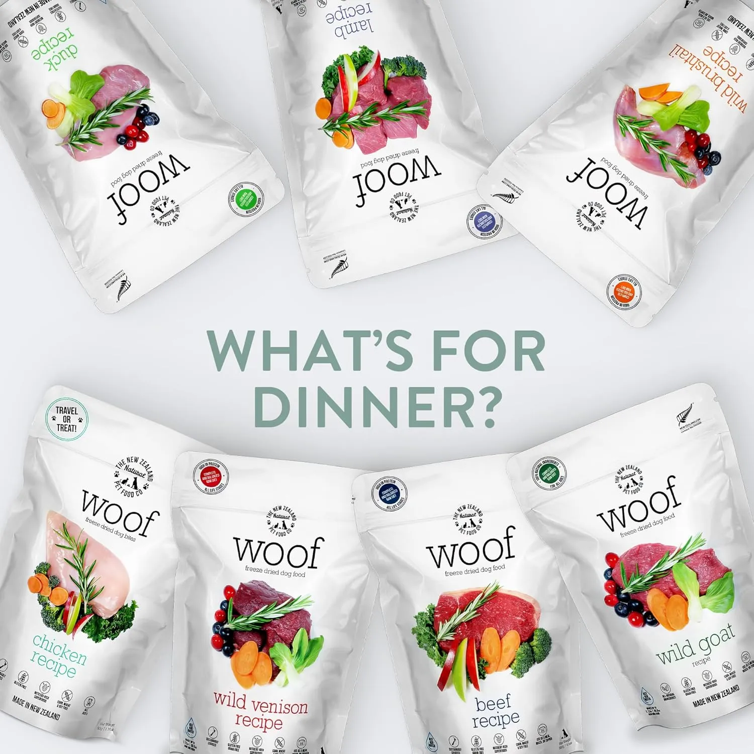 Woof Wild Brushtail Freeze Dried Raw Dog Food, Mixer, or Topper, or Treat - High Protein, Natural, Limited Ingredient Recipe - 9.9 oz