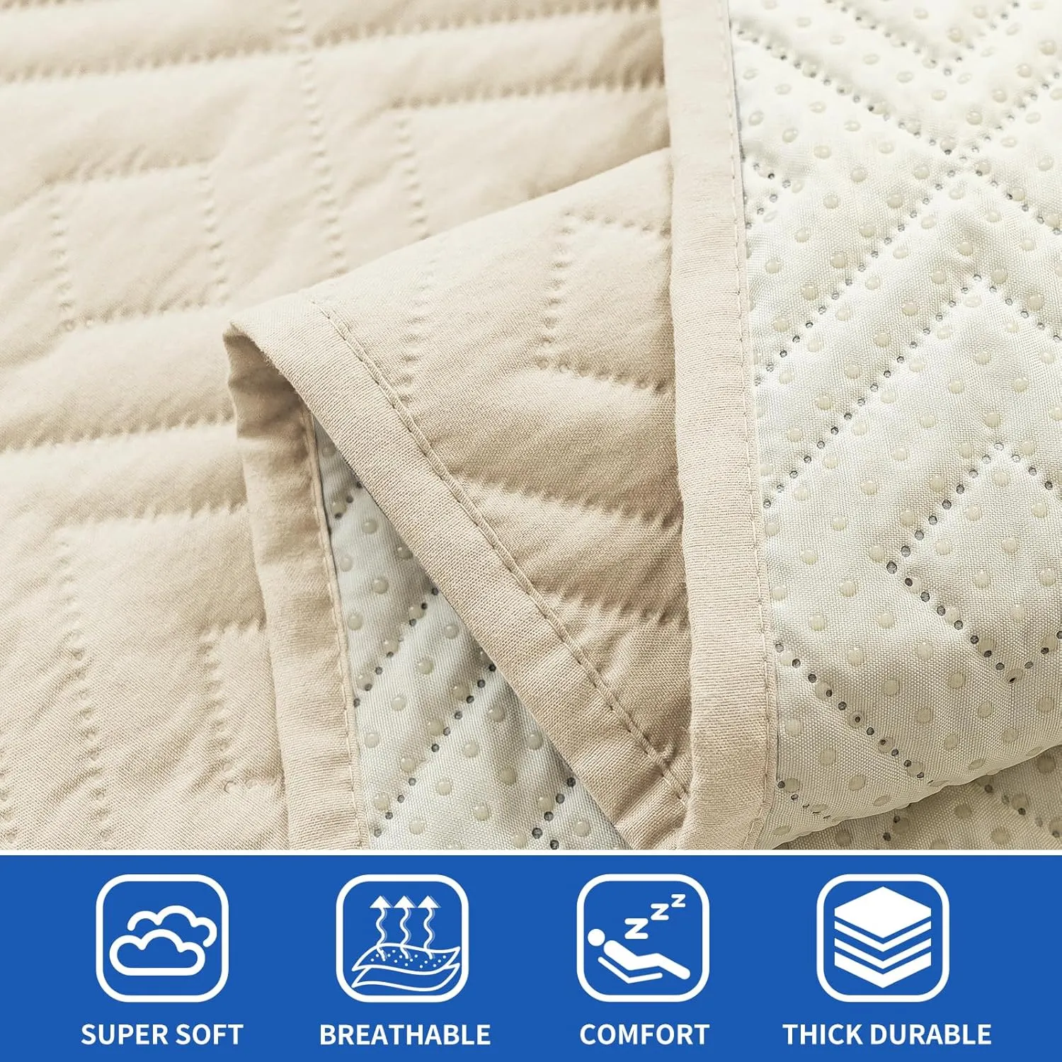 ZNSAYOTX 2025 Waterproof Dog Blankets (30"x70") Comfy Sofa Mat for Pets, New Upgrade Bed Couch Pads Super Soft Anti Slip, Indoor Incontinence Sofa Furniture Protector Durable Washable Blanket (Beige)