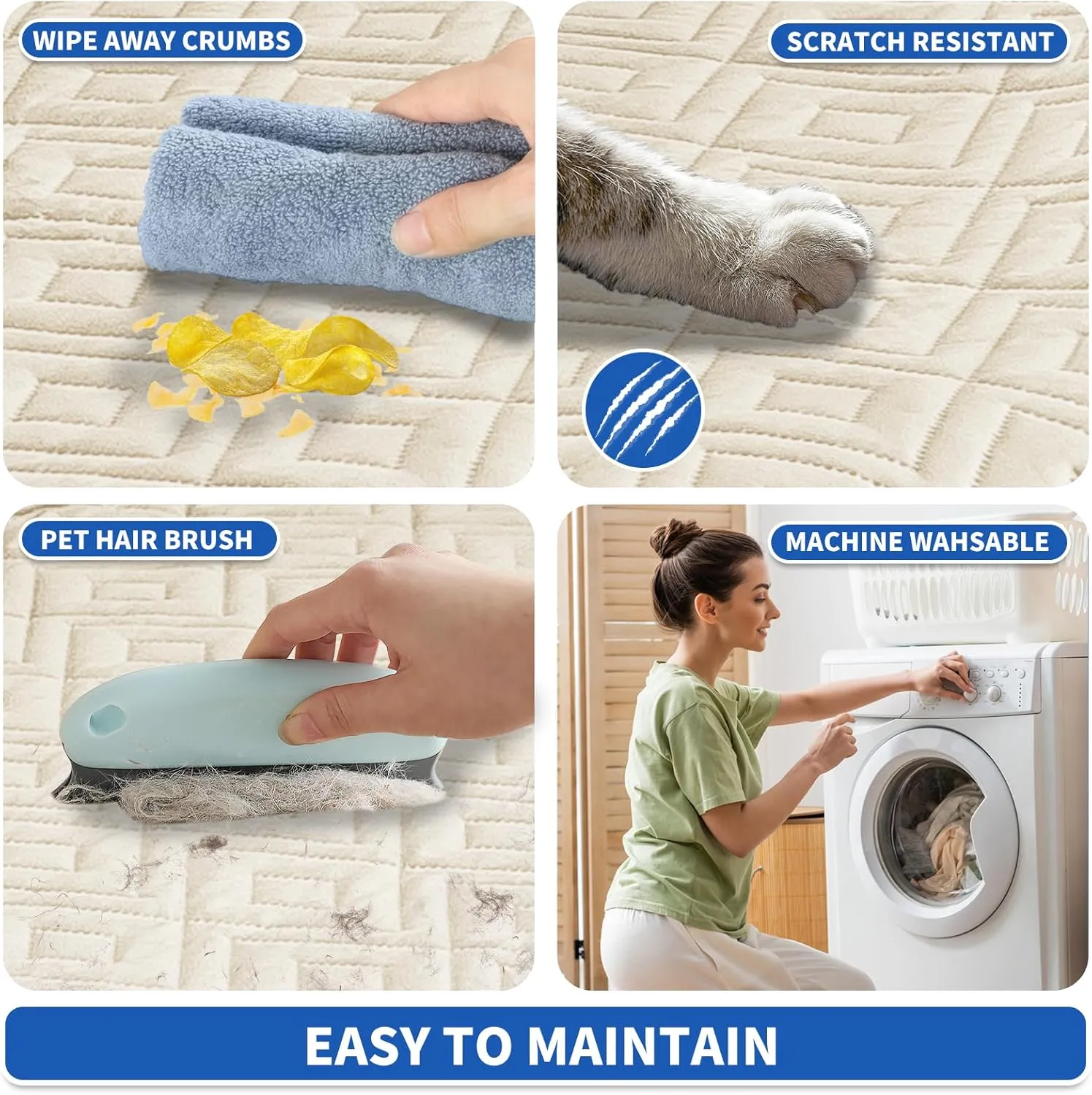 ZNSAYOTX 2025 Waterproof Dog Blankets (30"x70") Comfy Sofa Mat for Pets, New Upgrade Bed Couch Pads Super Soft Anti Slip, Indoor Incontinence Sofa Furniture Protector Durable Washable Blanket (Beige)